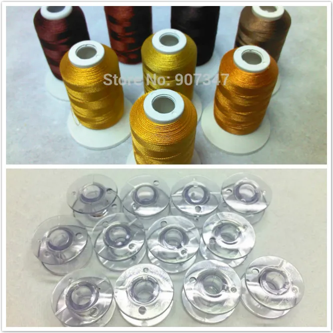 Simthread Коричневая серия полиэфирная компьютерная Вышивальная нить 500 м * 8 + 12 шт