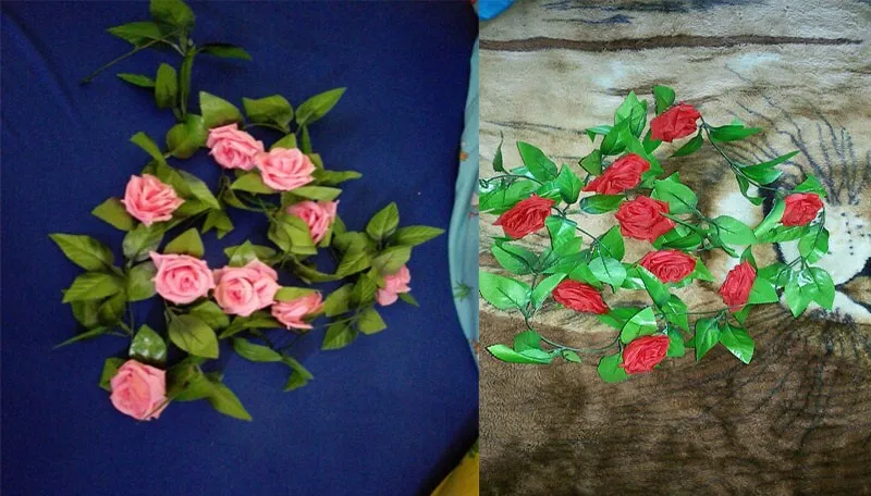 2,3 м шелковые розы плюща лоза Висячие гирлянды Искусственные цветы вечерние/дома/Свадебные украшения
