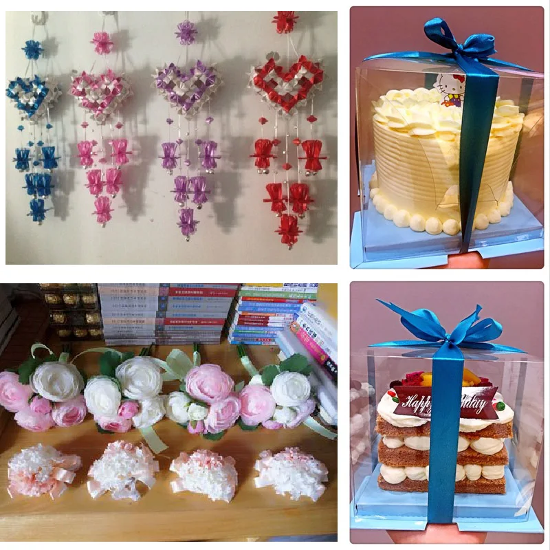 Шелковая атласная лента 15 мм 25 ярдов Свадебная вечеринка праздничное событие