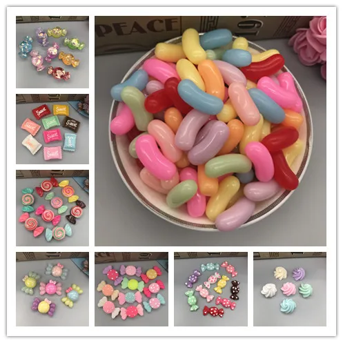 Милый искусственный полимер искусственная смола для центра банта волос