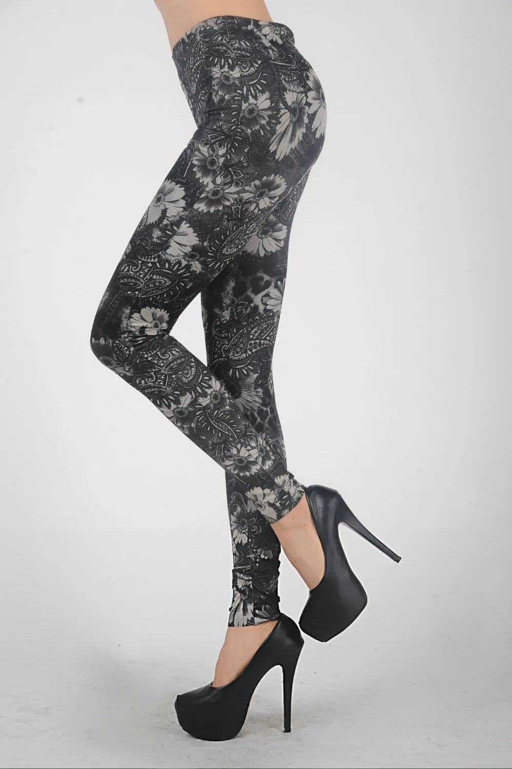 Женские леггинсы с цветочным принтом ML7592 летние сексуальные модные большими