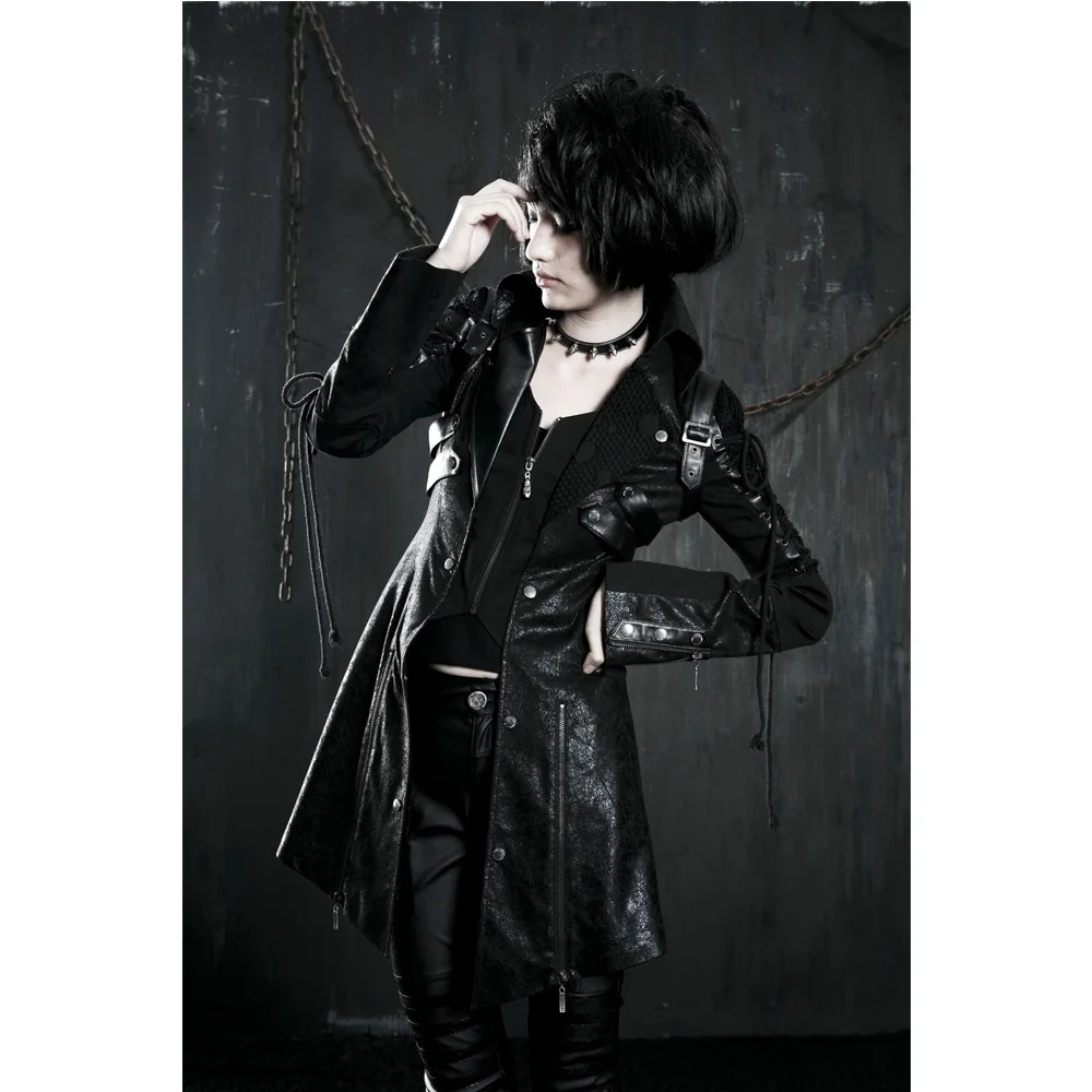Мужская и женская кожаная куртка в стиле панк Rave Goth рок с шипами из хлопка Streampunk