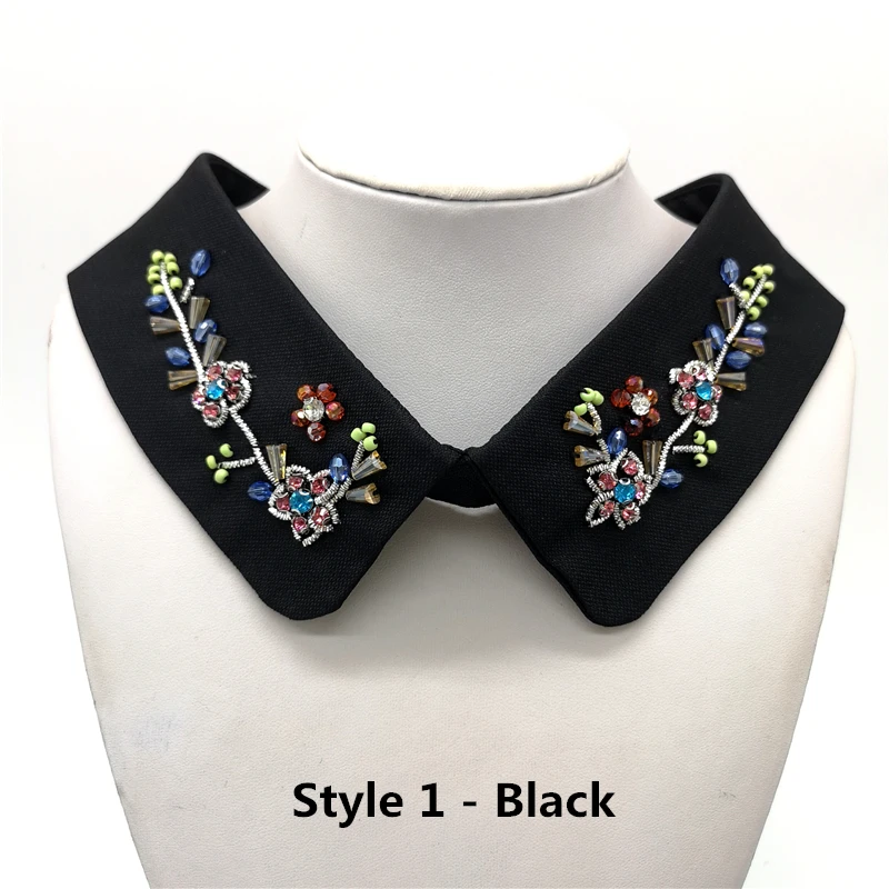 Style 1 - Black 1 шт. модный кружевной свитер для шитья рубашки элегантный воротник свадебное платье аксессуары# белый и черный - Цвет: Style 1 - Black