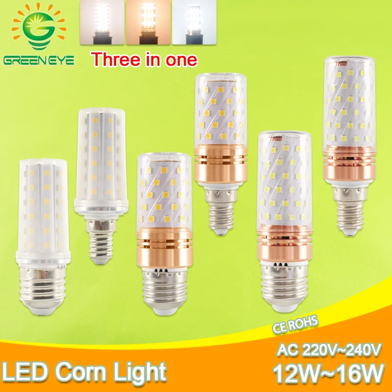 E27 светодиодный лампы E14 светильник переменного тока 220V 240V 12 Вт 14 16 SMD2835 кукурузы