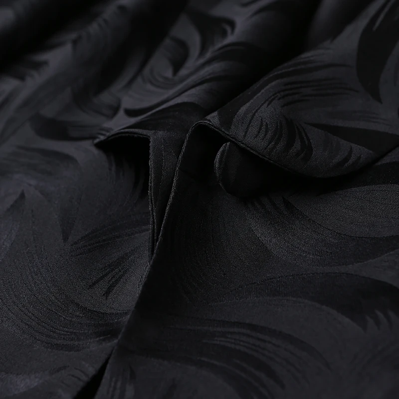 VOA 2020 весна осень длинный рукав Шелковый жаккардовый черный костюм Lax размер с