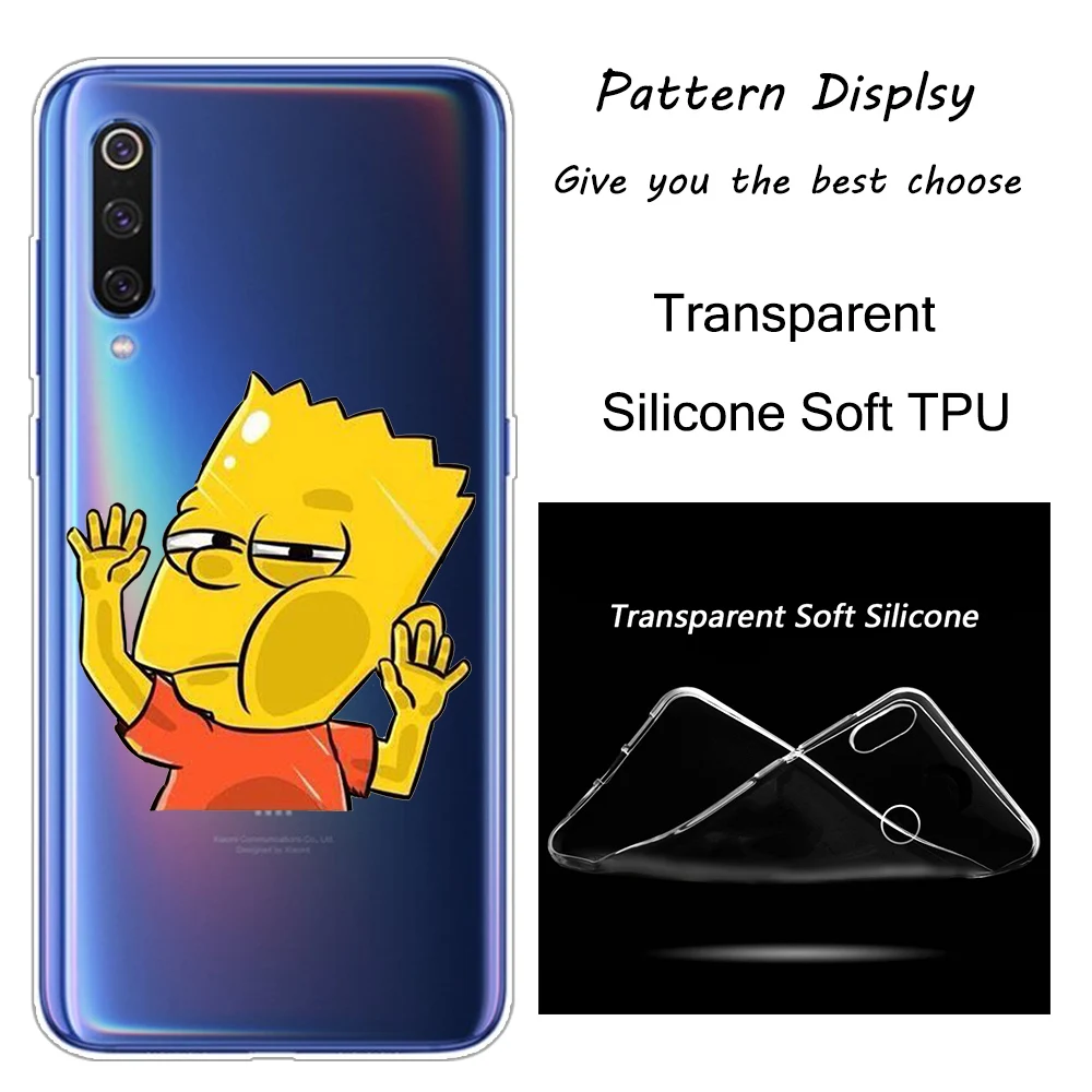 Горячая Симпсоны силиконовый чехол для Xiaomi Pocophone F1 9T 9 9SE 8 A2 Lite A1 A2 Mix3 Redmi K20 7A Note 4 4X5 6 7 Pro S2 крышка