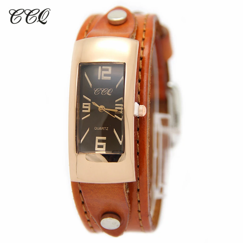 Горячая Продажа Мужская Ретро Женщины Платье Наручные Часы Дамы Корова Кожаный