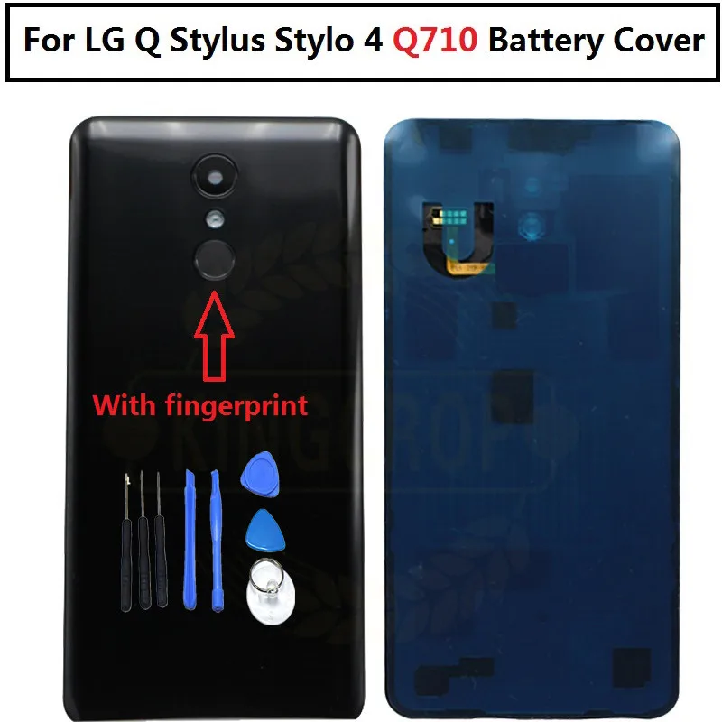 Для LG Q Stylus Stylo 4 Q710 Стеклянная Крышка батарейного отсека задняя крышка сменный