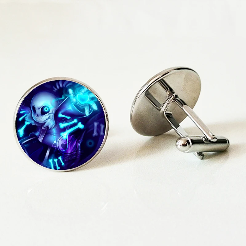 Модные стеклянные запонки для геймеров Undertale мужские рубашка высококачественные