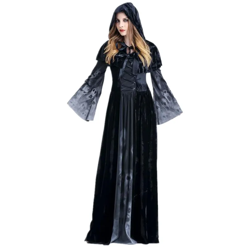 Новинка 2017 костюм на Хэллоуин темный вампир королева карнавальный платье для