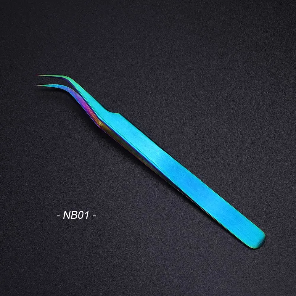 NB01 1 шт. Пинцет для наращивания ресниц Хамелеон объемные щипцы для выщипывания бровей прямые изогнутые инструменты для макияжа из нержавеющей стали BENB01-07 - Цвет: NB01