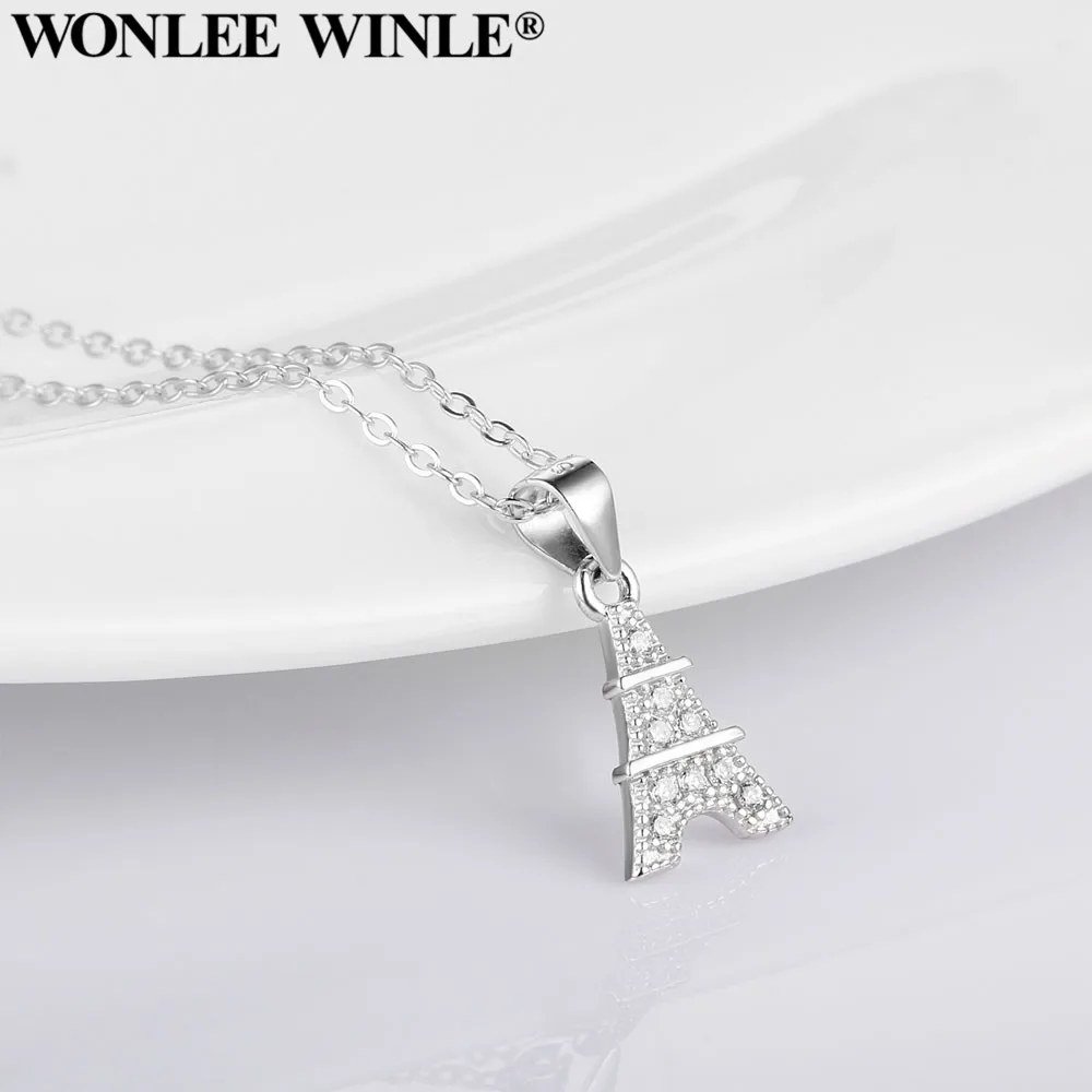 Ожерелье Wonlee Winle из стерлингового серебра 925 пробы с хрустальной подвеской в виде