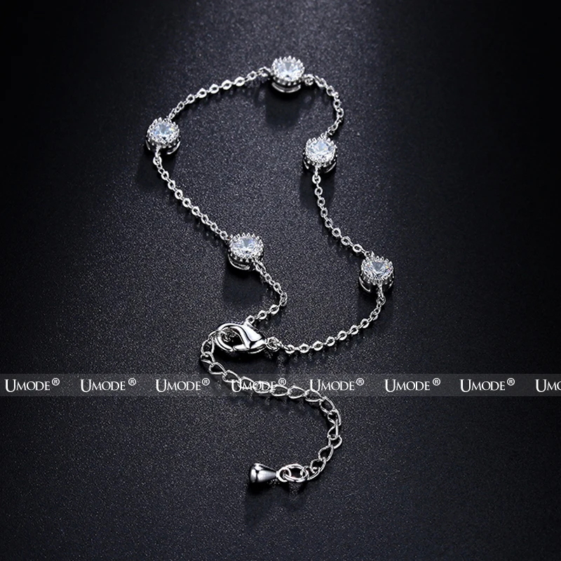 UMODE классический дизайн белый золотой цвет 5 шт AAA + CZ звено цепи браслеты для