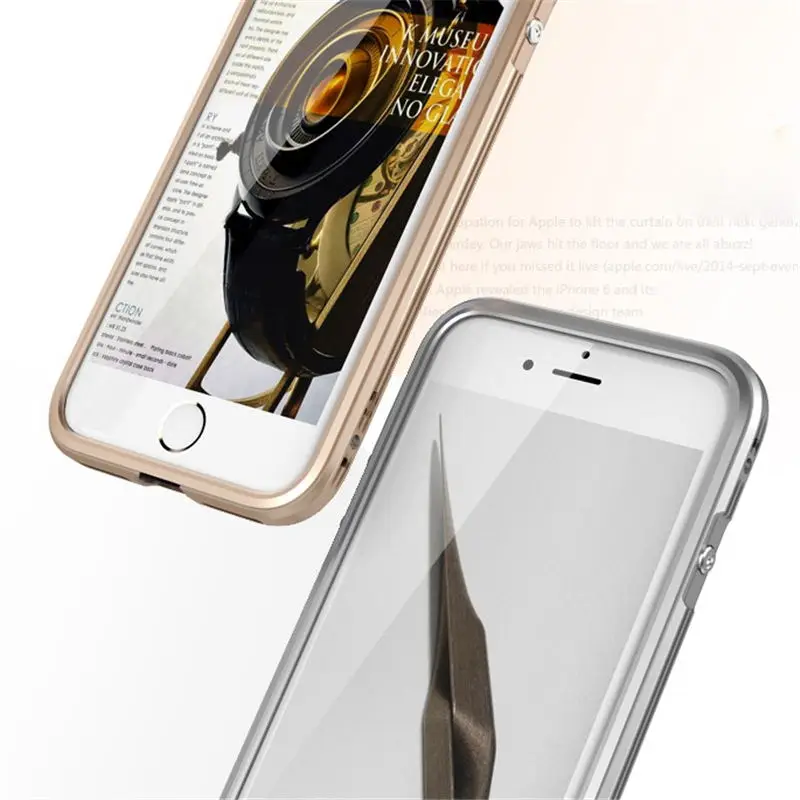 Original Brand Bumper For iphone 7 Case Metal Transparent PC Back Cover Protective Aluminum Frame phone Cases | Мобильные телефоны