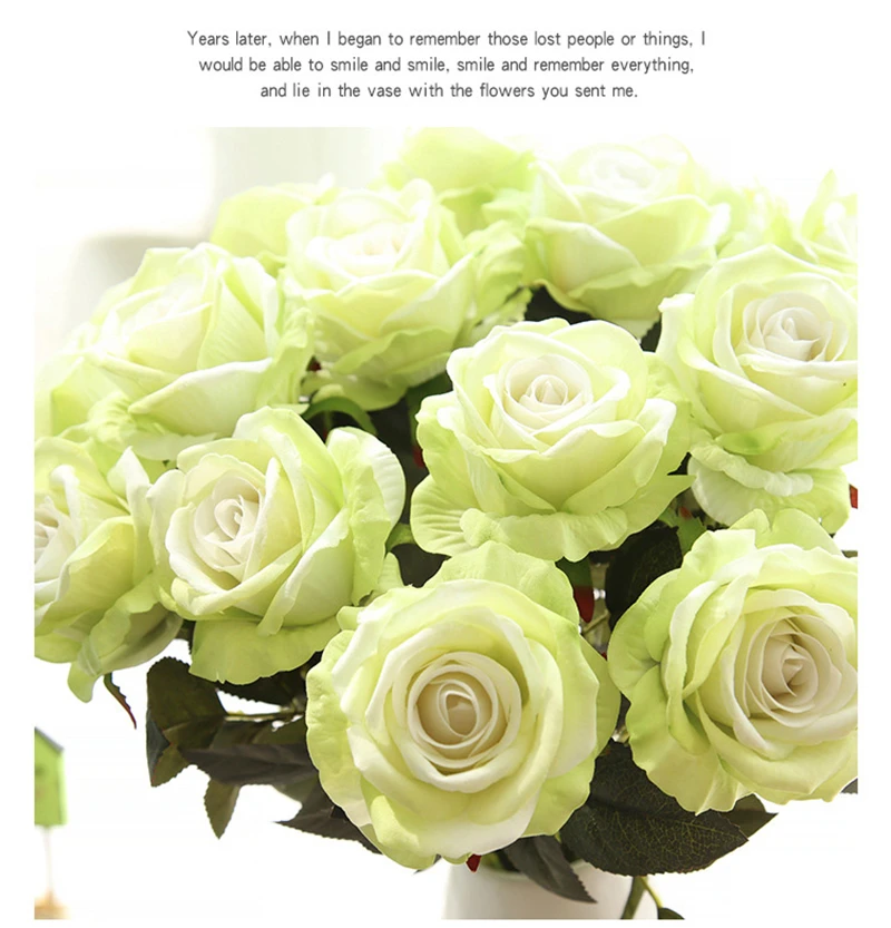 

10PCS Wedding Decoration Rose Artificial Flowers Romantic Party Silk Flower Bouquet Latex Real Touch Rose Artificial Flower