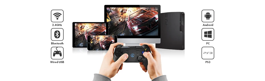 Геймпад GameSir T1s для PS3 Bluetooth 2,4 ГГц проводной джойстик ПК для SONY Playstation 3 MCU чип подсветка для PS3