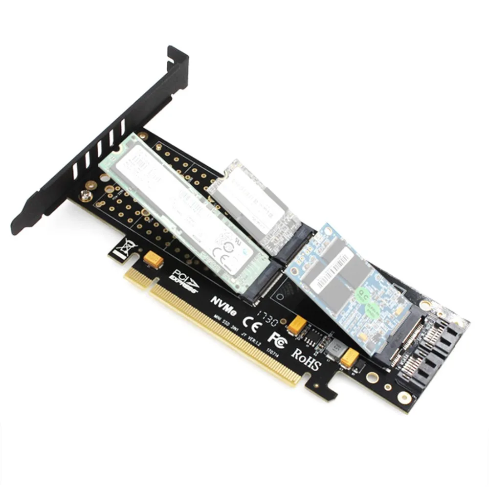 JEYI KNIGHT PCIE3.0 адаптер x16 PCI E полная скорость M.2 2280 алюминиевый лист теплопроводность