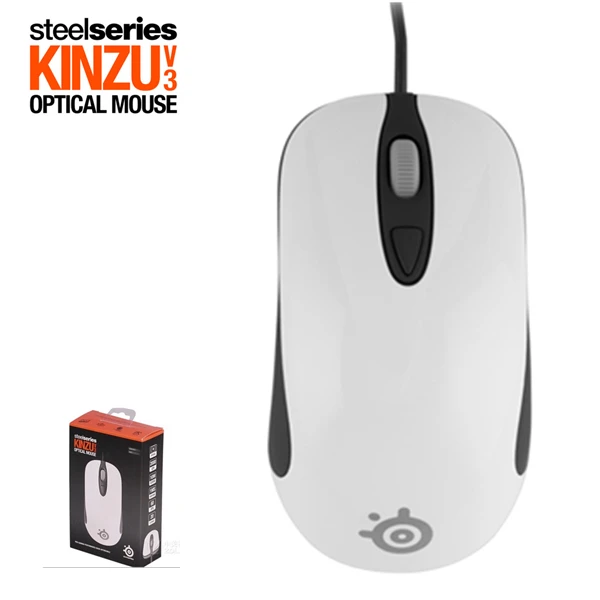 white with box Оригинальная игровая мышь SteelSeries Kinzu V3/V2, USB Проводная оптическая мышь 2000 dpi Steelseries - Цвет: white with box