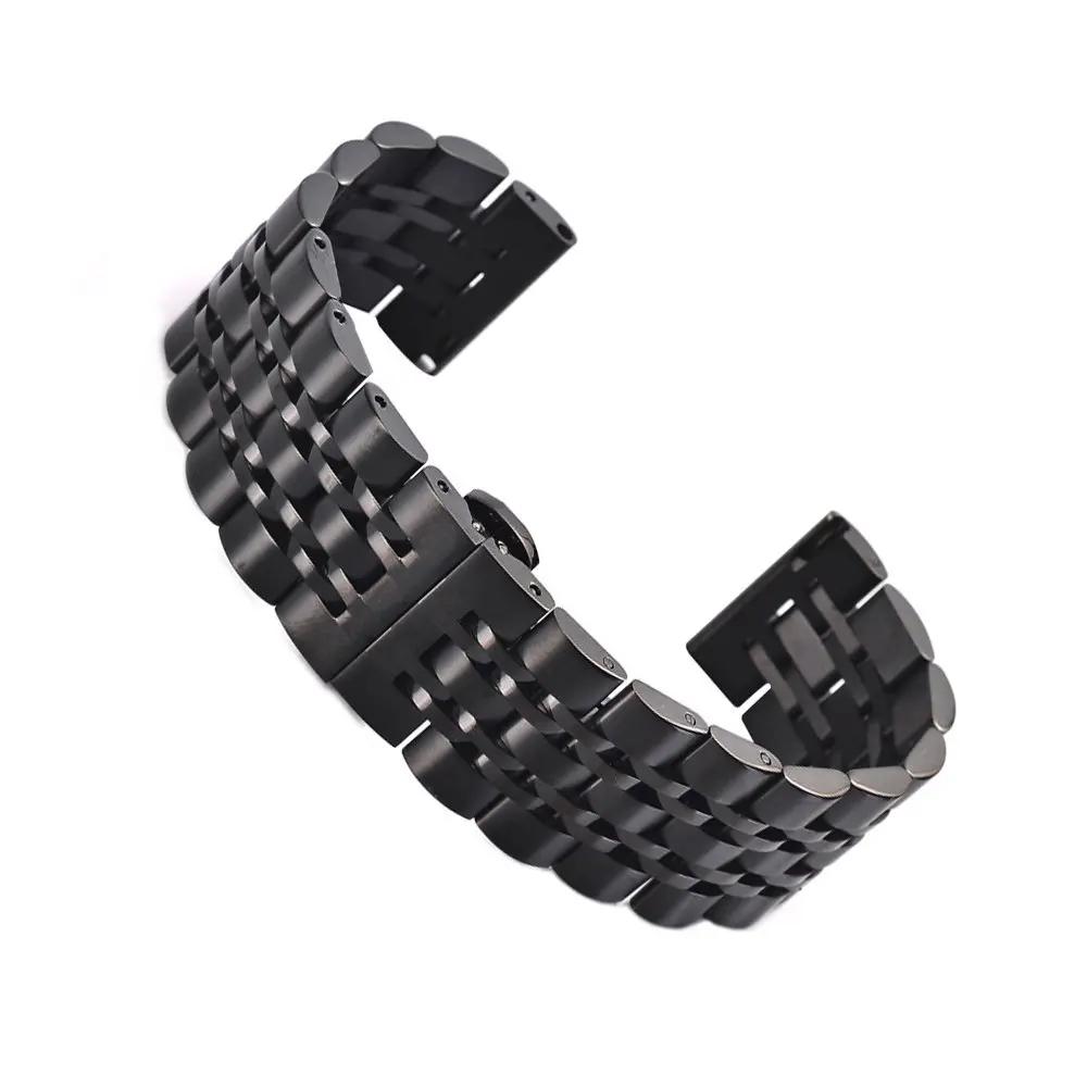 20 мм 22 мм ремешок для часов из нержавеющей стали для Xiaomi Huami Amazfit ремешок Bip Amazfit Stratos Pace 2 браслета samsung S3 Classic