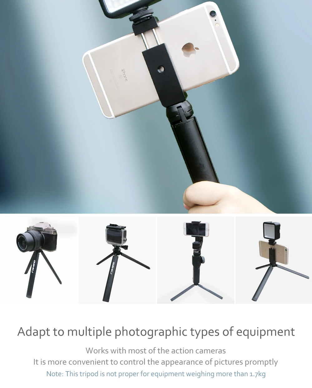 Штатив и удлинитель для DJI OSMO Mobile 2/Zhiyun Smooth 4 Q/Crane M2/Xiaomi Mijia feiyu ручные аксессуары