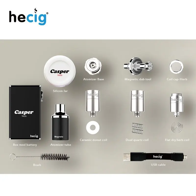 Hecig воск и сухой травы испаритель Casper Trio коробка мод вейп-комплект электронной