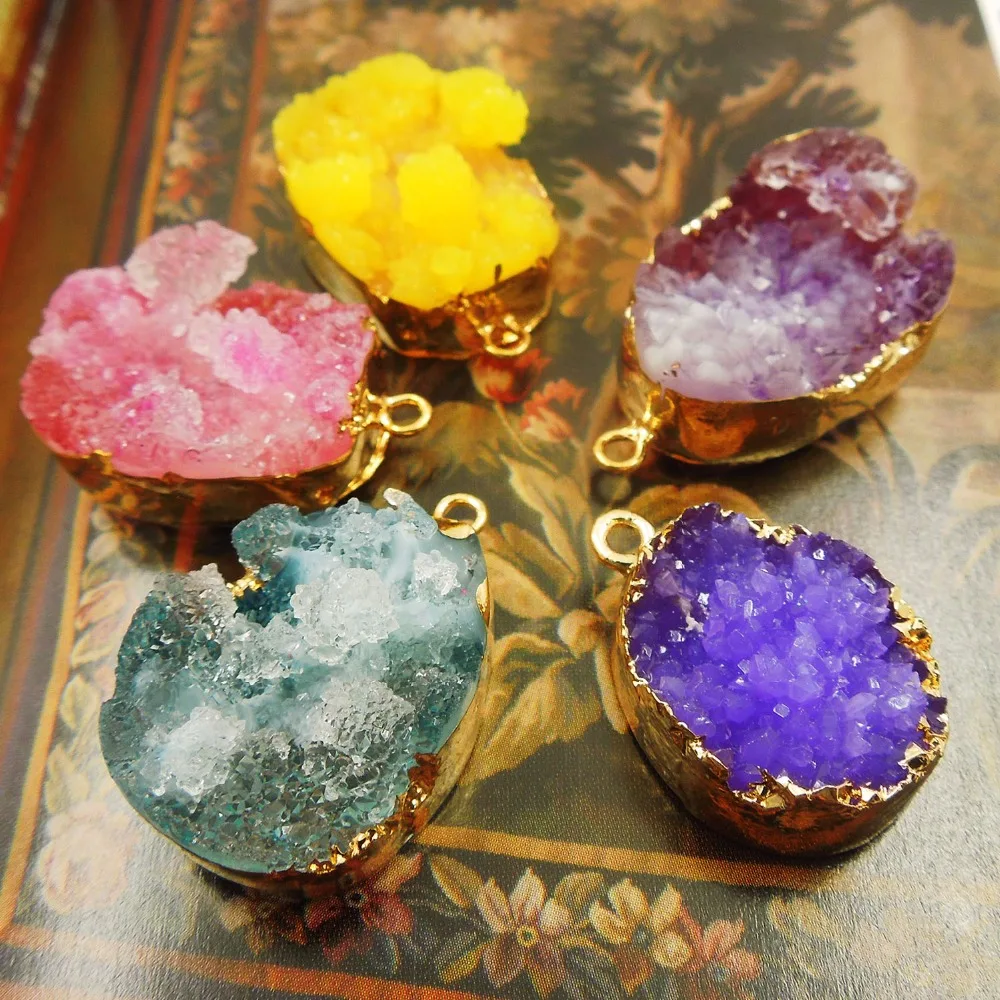 Новинка лидер продаж подвеска из натуральной друзы ручной работы асимметричная