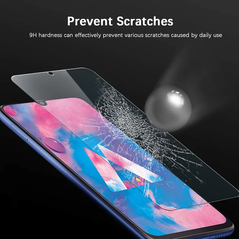 2 protectores de pantalla de vidrio templado para Samsung Galaxy M30 para Samsung Galaxy M30-1