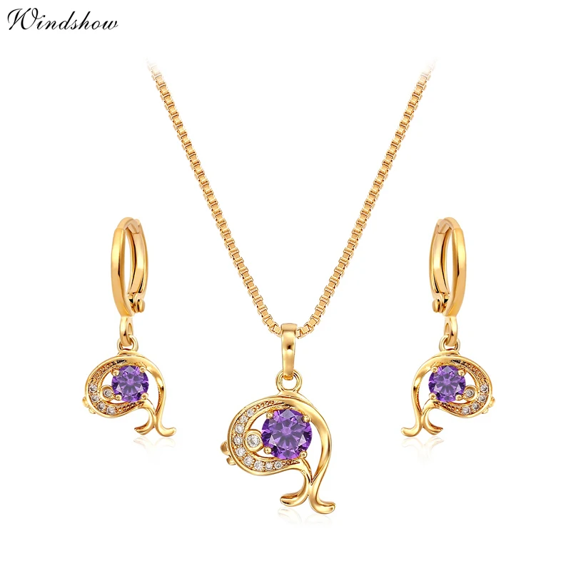 Ожерелье с кулоном в виде дельфина золотистого цвета фианитом|jewelry sets for women|jewelry