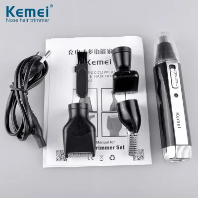 Электрический триммер Kemei KM 6630 4 в 1 для носа бороды и бровей электрический ушной