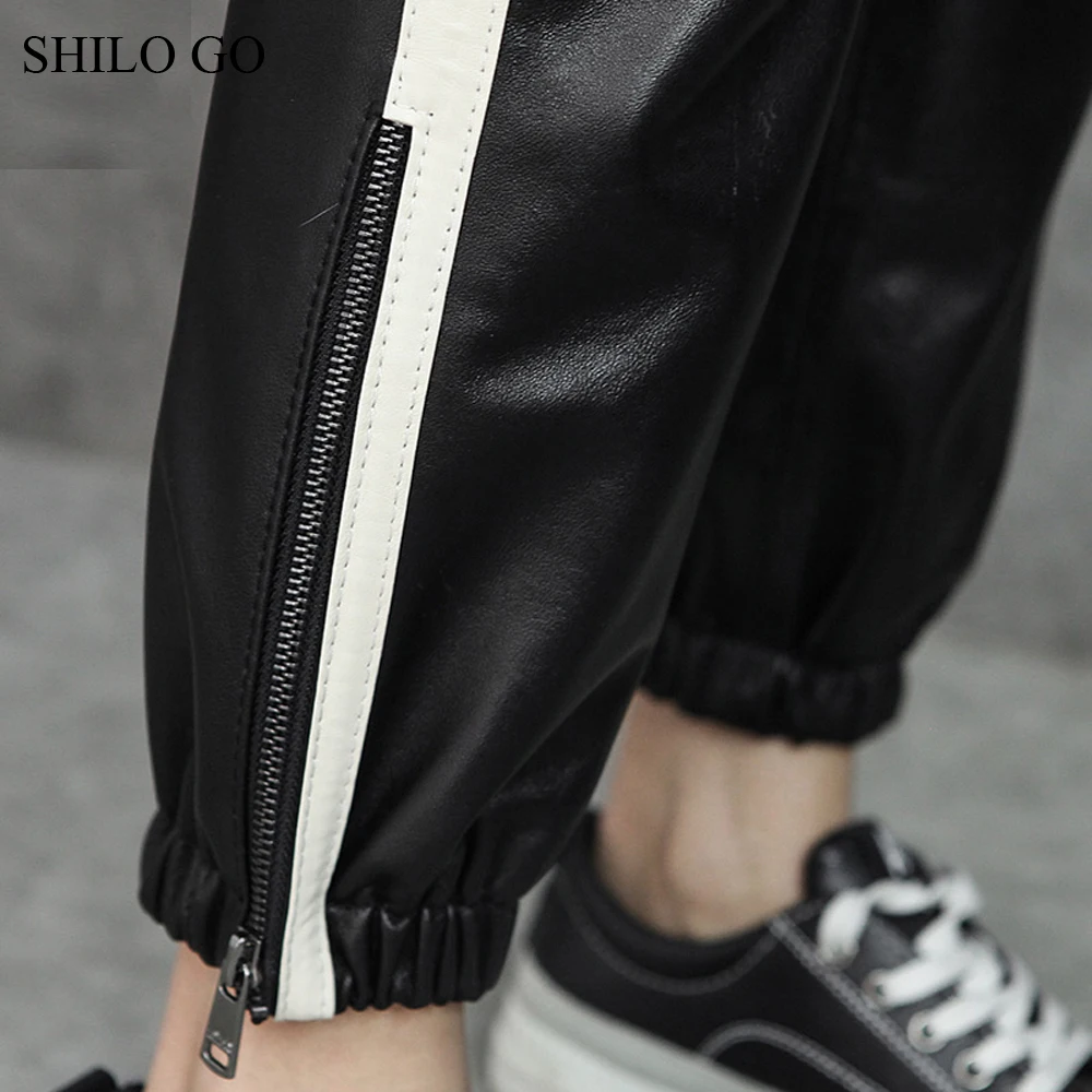 Женские кожаные брюки SHILO GO осенние модные из натуральной овечьей кожи