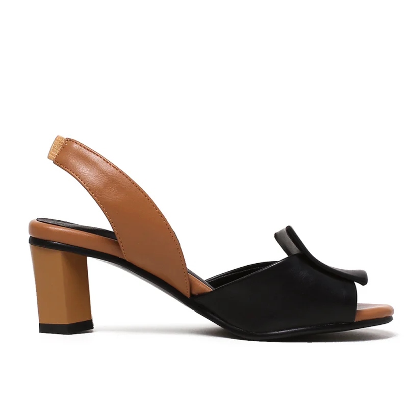 Женские сандалии-гладиаторы на толстом высоком каблуке с открытым носком в стиле