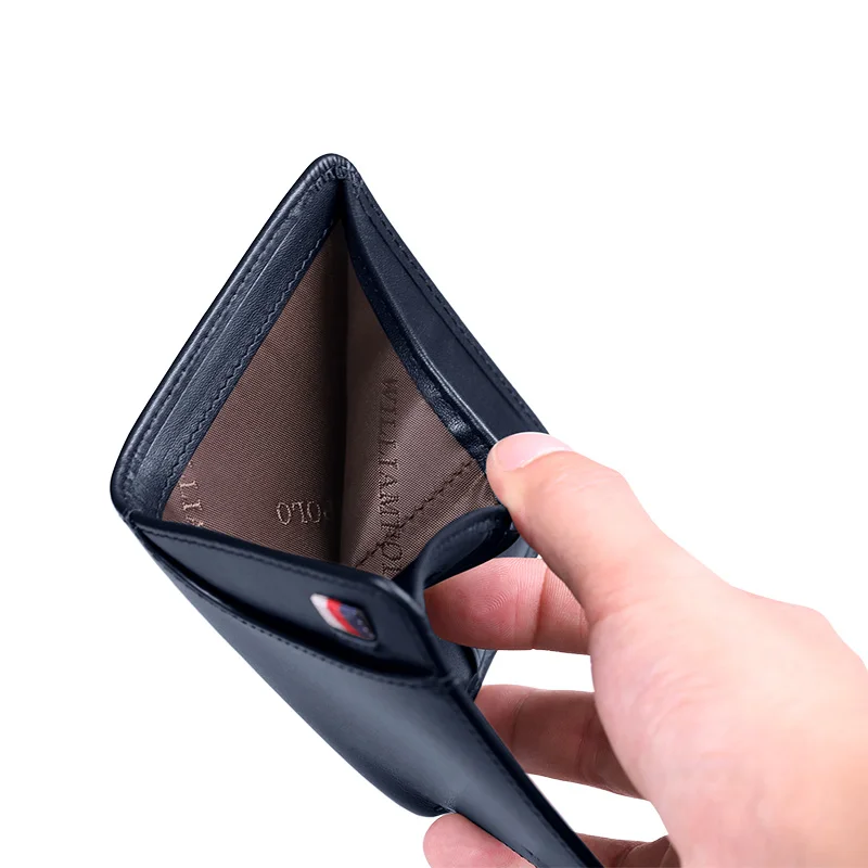

Genuine Leather Ultra thin Slim Short Wallet Men Small Solid Wallet Simple Mini Card Holder Purse Casual Fashion 296 purse male