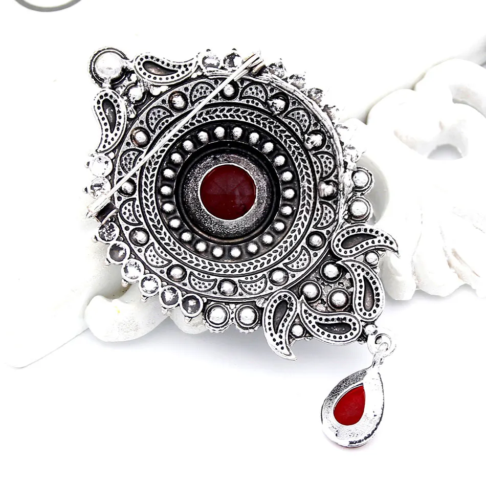 Винтажная серая стеклянная кристаллическая брошь каплевидной формы шпильки для