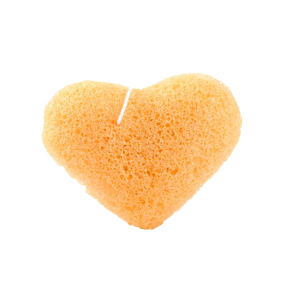 yellow Fulljion 1 шт. в форме сердца Konjac Косметическая пуховка чистый натуральный Konnyaku лица затяжки мыть поры Очищающая губка Красота Инструменты - Цвет: yellow