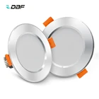 DBF Ультра-яркий серебристый круглый светодиодный светильник, 3 Вт 5 Вт 7 Вт 9 Вт 12 Вт Алюминиевый ac220в, без водителя, SMD 2835 светодиодный потолочное утопленное пятно светильник