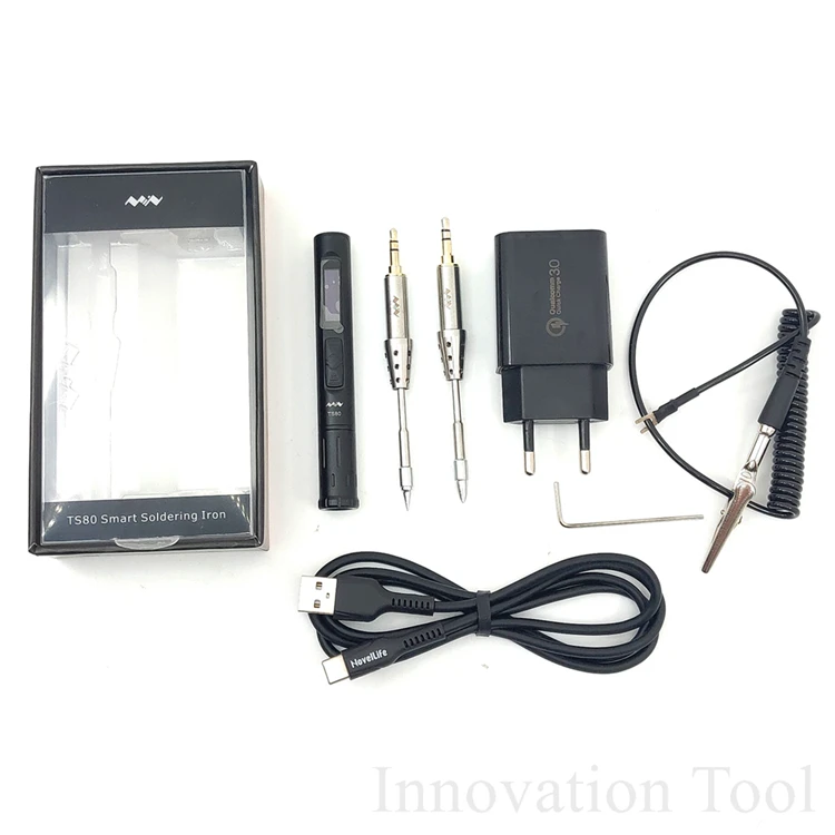 Мини TS80 цифровой электрический паяльник TS B02 D25 паяльный наконечник QC3.0 быстрое зарядное устройство комплект Регулируемая температура usb type C кабель