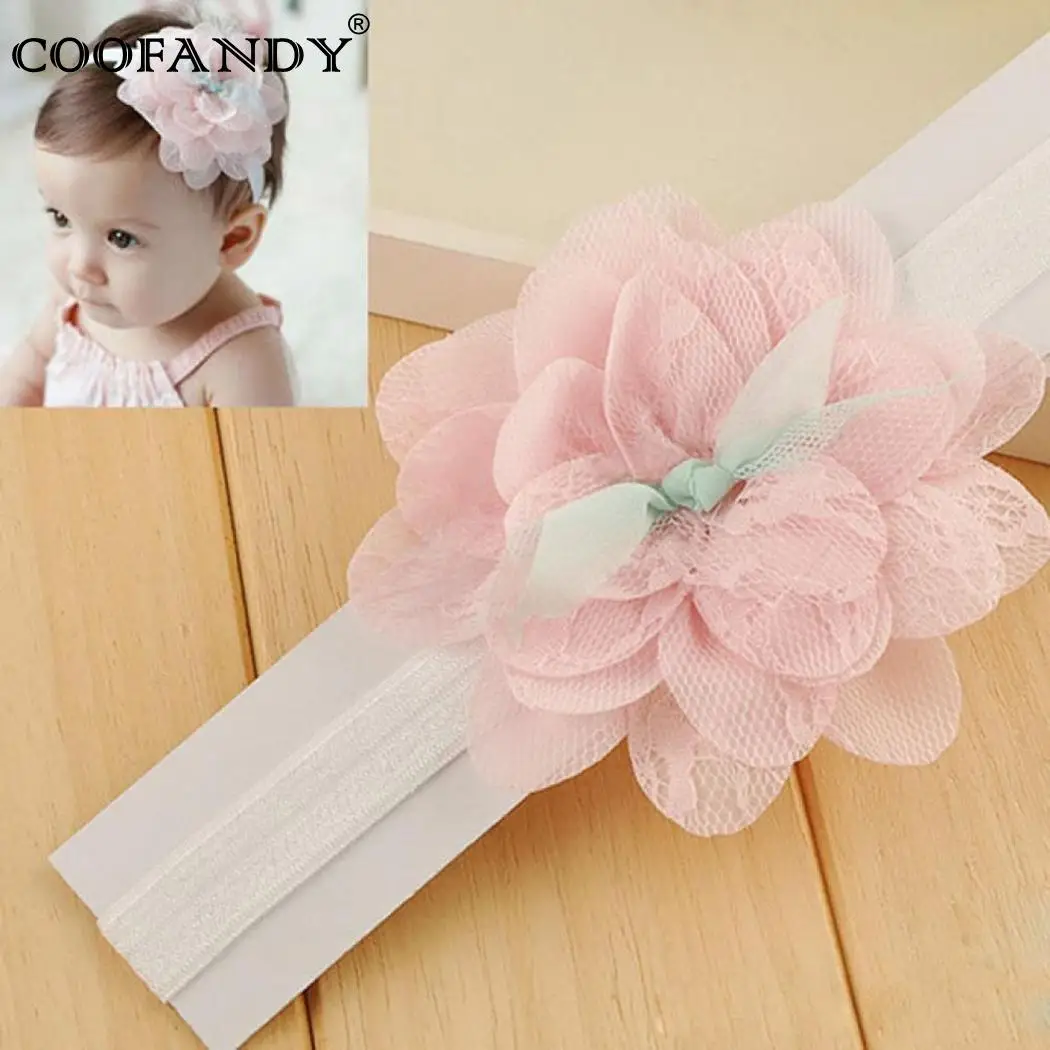 Твердые волосы Симпатичные эластичный повязка кружевное платье с цветочным