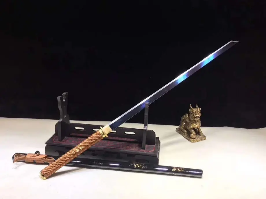 Handmade Chinese Wushu Sword KungFu Tang Jian Sharp High Manganese Steel Blade Full Can Be Cut Bamboo |