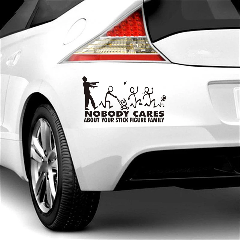 Cool Zombie Stick Family Nobody Cares Truck Cute And Interesting Stickers Car Decal Bumper Decor Vinyl Hobby Sticker | Автомобили и