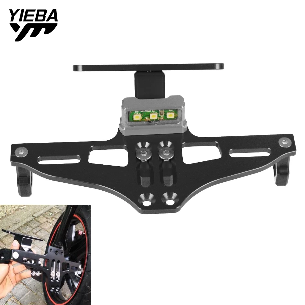 

Motoo Universal Aluminum Motorcycle Adjustable Angle Rear License Plate Mount Holder For HONDA CB300 CB600 CBF 1000 CBR 500R