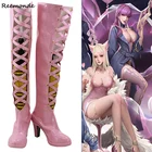 Обувь для косплея игры LOL KDA Evelynn, обувь розового цвета на высоком каблуке, обувь для косплея LOL Ари, женская повседневная обувь для девочек KDA KAISA Cos