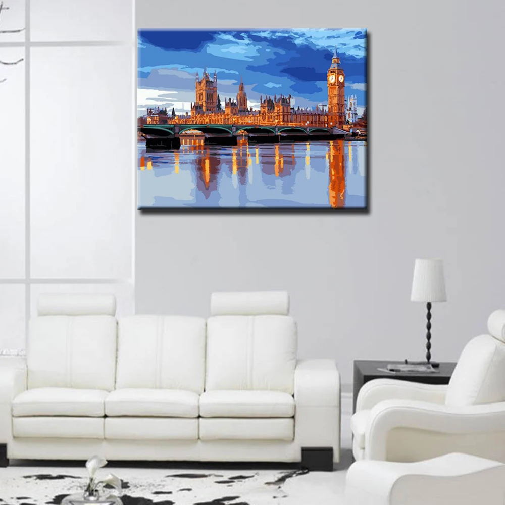 RIHE набор масляной краски по номерам для взрослых настенная живопись цифровая на