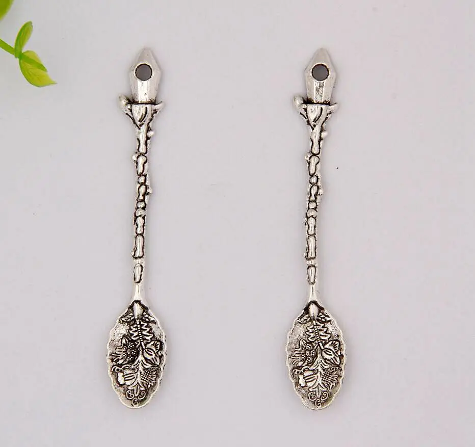 Горячая 20 шт антикварная серебряная ложка из цинкового металлического сплава