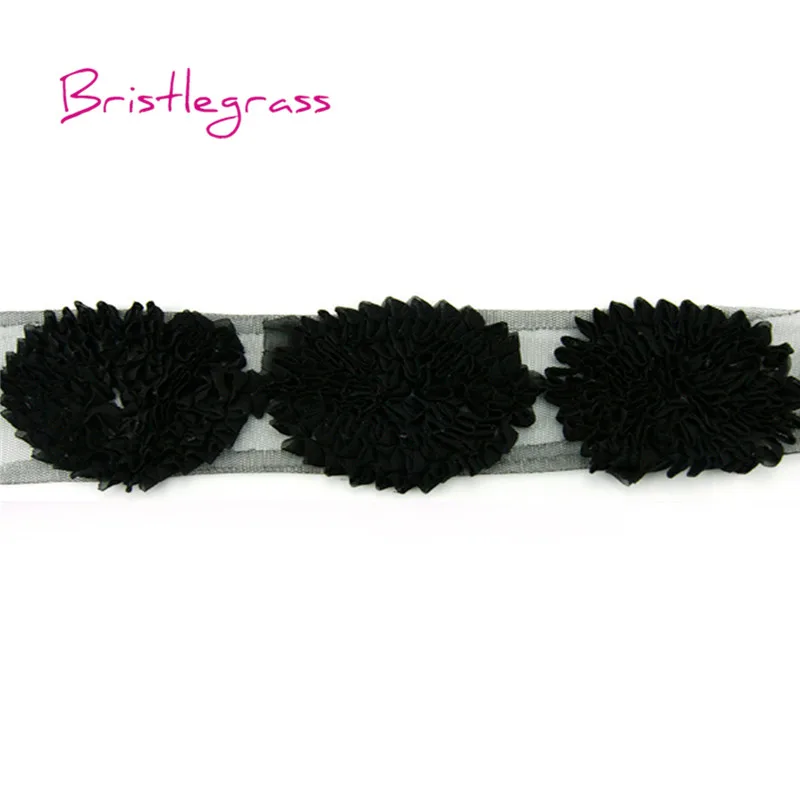 BRISTLEGRASS 1 ярд 4,3" 11 см шифон цветы тюль сетка кружевной отделкой Детская повязка Люкс Свадебное платье Костюм DIY Швейные ремесла