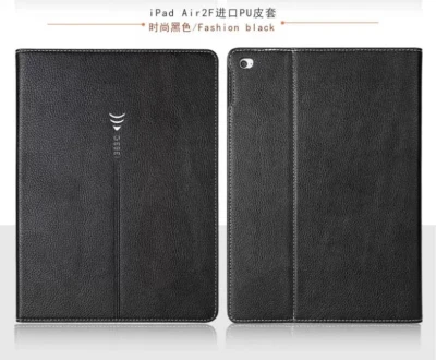 Бизнес Флип Стенд из искусственной кожи чехол для iPad Air 2 iPad 6 смарт-чехол Роскошный брендовый чехол для планшета для iPad Air 2 с отделениями для карт - Цвет: black