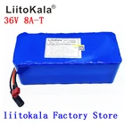 Литиевая батарея LiitoKala 36 в 6 Ач 8 Ач 10 500 Вт 18650, 36 В 8 Ач, аккумулятор для электрического велосипеда с чехлом из ПВХ для электрического велосипеда