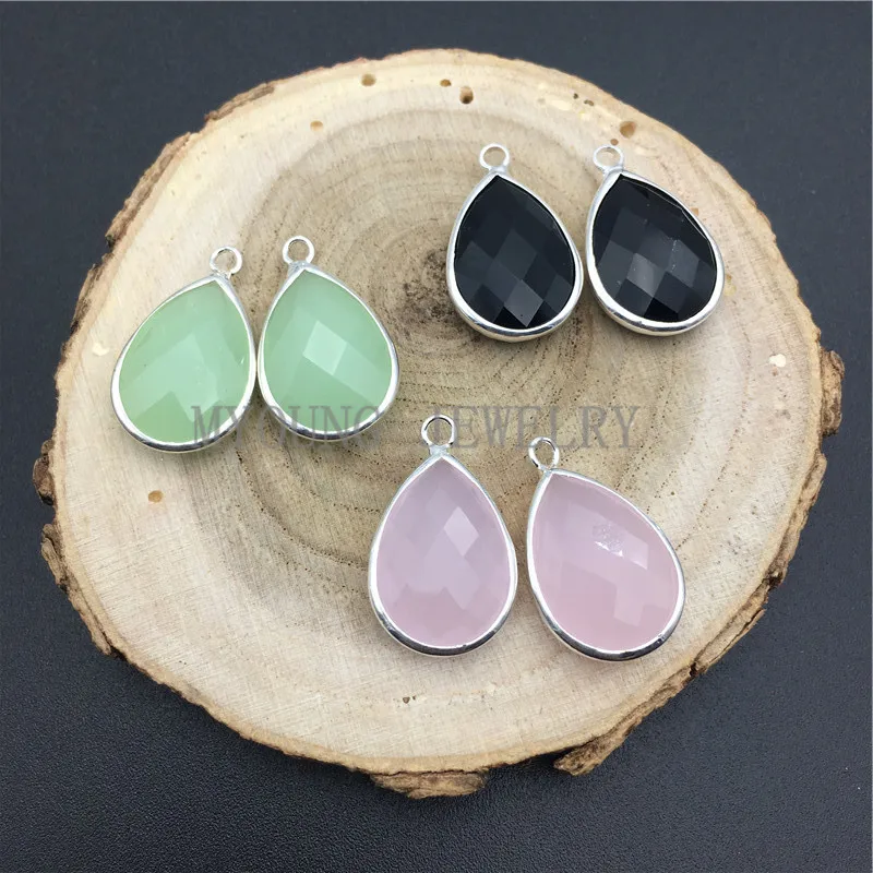 MY0636 маленькая многоцветная стеклянная подвеска в форме каплевидной формы с