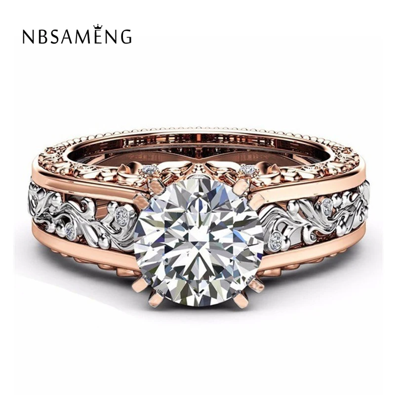 Женское кольцо с кристаллами Anillo Bijoux Femme элегантное цирконием и розовым