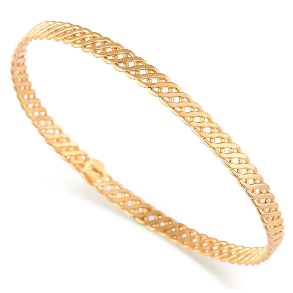 Женские браслеты и обручи изящные стильные золотистые диаметром 60 мм в богемном