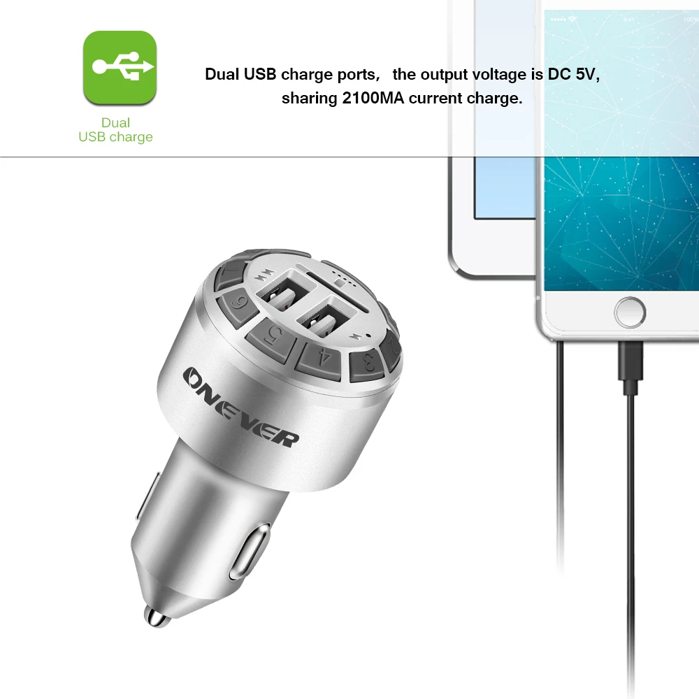 Автомобильный MP3 плеер Onever FM передатчик громкая связь Bluetooth автомобильный